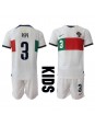 Portugalsko Pepe #3 Venkovní dres pro děti MS 2022 Krátký Rukáv (+ trenýrky)